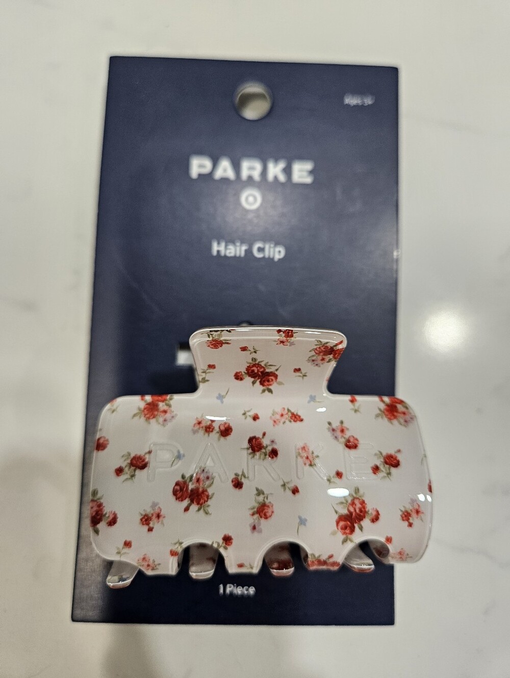 PARKE Cream Floral Claw Clip NWT